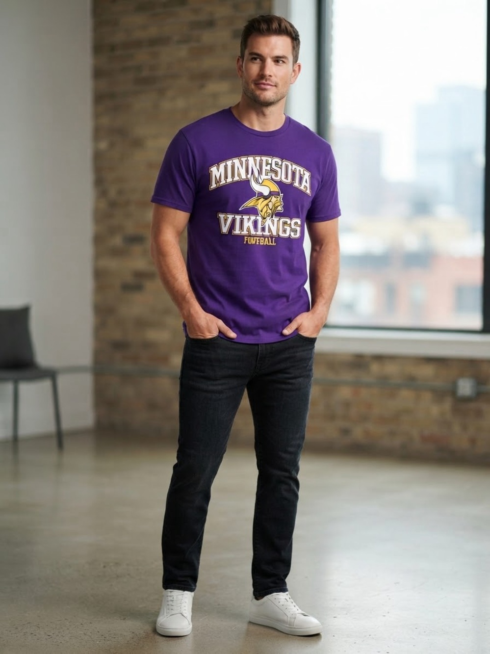 NWT NFL Minnesota Vikings Football Purple Graphic T-Shirt Men's Size 2XL
